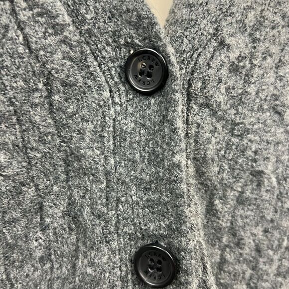J. crew Factory cc962 Gray Cable-knit cardigan extra-soft NWOT/repaired size xxs - Picture 6 of 13